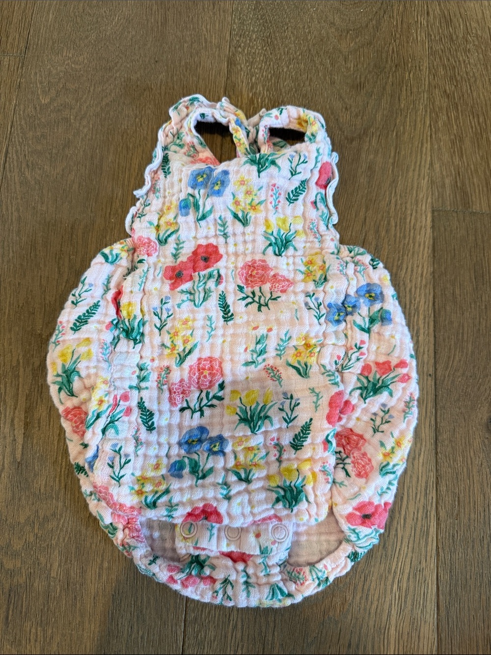 Angel Dear 100% Cotton Muslin Floral Bubble 3-6 months